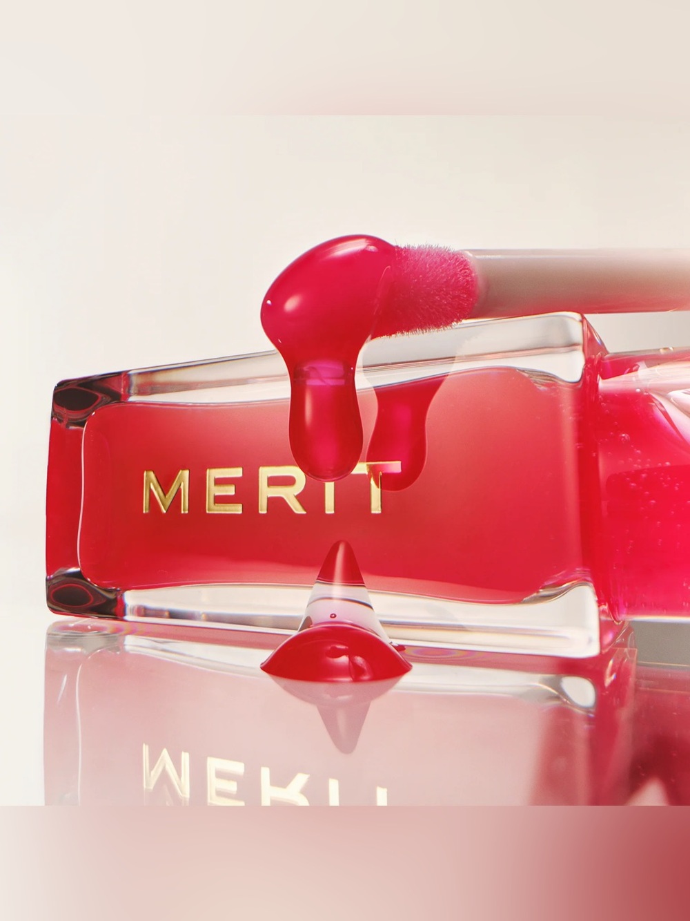 NIBđĽ Merit Shade Slick GelĂŠe Tinted Lip Oil in Maraschino - Picture 2 of 7